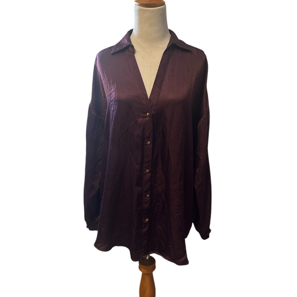 Zara Purple Button Down Shirt